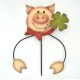 Topfstecker Schwein mit Kleeblatt