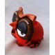 Teelichthalter Eule Hermes rot rund 11 cm