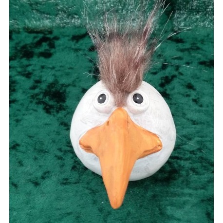 Vogel Mario 7 cm Eierkopf mit Haaren