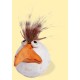 Vogel Mario 7 cm Eierkopf mit Haaren