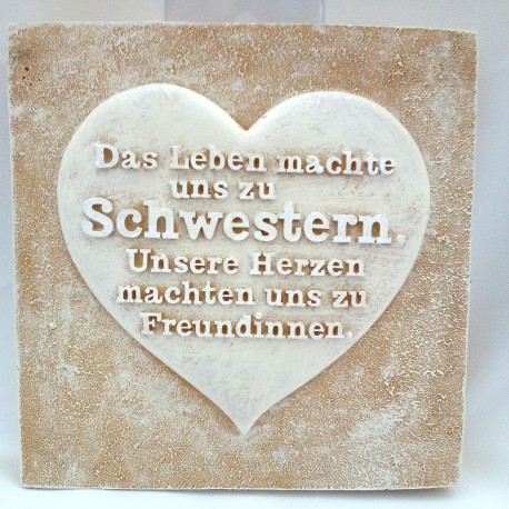 Poesie Tafel 16x16x3 cm Kunststein formano