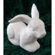 Hase weiss matt Porzellan liegend Gilde