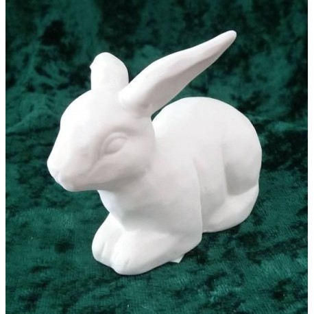 Hase weiss matt Porzellan liegend Gilde