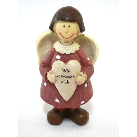 Engel im roten Kleid mit Herz Himmlischer Bote