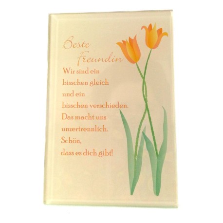 Gilde Glas Bild mit Spruch Beste Freundin