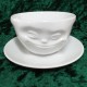 Kaffeetasse weiß 200 ml mit Gesicht grinsend