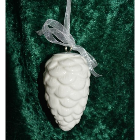 Zapfen weiß Keramik 8x4,5 cm