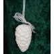 Zapfen weiß Keramik 8x4,5 cm