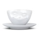 Kaffeetasse weiß 200 ml mit Gesicht grinsend