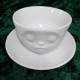 Kaffeetasse weiß 200 ml mit Gesicht küssend