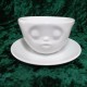 Kaffeetasse weiß 200 ml mit Gesicht küssend