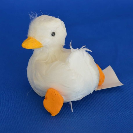 Feder Ente weiß 9x9 cm
