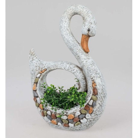 Schwan Fiberglas mit Mosaik zum bepflanzen