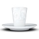 Espressotasse Mug weiß 80 ml mit Gesicht verschmitzt