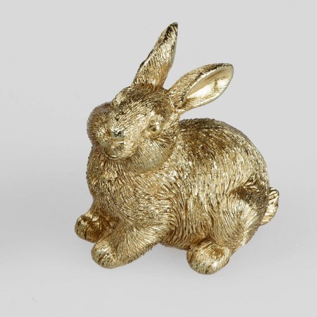 Hase sitzend goldfarben 8 cm
