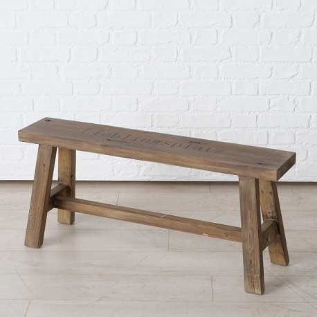 Bank aus Holz dunkelbraun lasiert