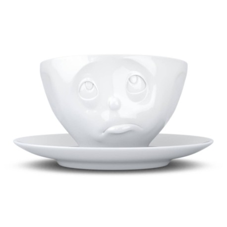 Kaffeetasse weiß 200 ml mit Gesicht Och Bitte