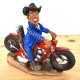 Räucherfigur Motorradfahrer Cowboy