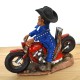 Räucherfigur Motorradfahrer Cowboy