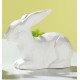 Hase weiss matt Porzellan liegend Gilde