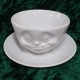 Kaffeetasse weiß 200 ml mit Gesicht verpennt