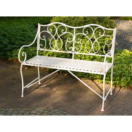 Bank Hyde Park 110 cm weiß / creme lackiert