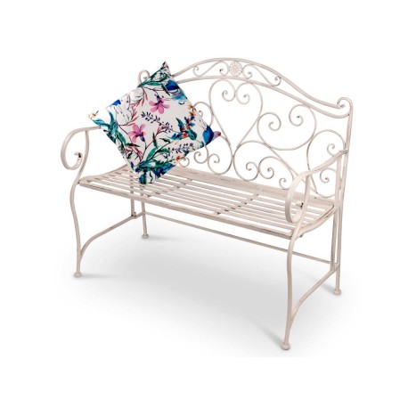 Bank Hyde Park 110 cm weiß / creme lackiert