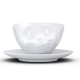 Kaffeetasse weiß 200 ml mit Gesicht lecker
