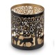 Windlicht Scherenschnitt schwarz gold 10 cm