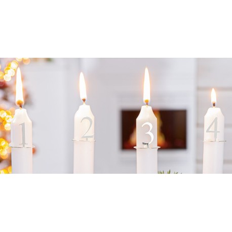 Adventskranz Zahlenset 1-4 für Stabkerzen
