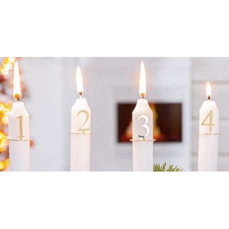 Adventskranz Zahlenset 1-4 für Stabkerzen