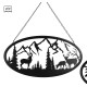 Hänger Hirsch / Wald schwarz oval