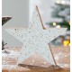 Stern 15 cm aus MDF in weiß/grau und goldenen gesprenkel