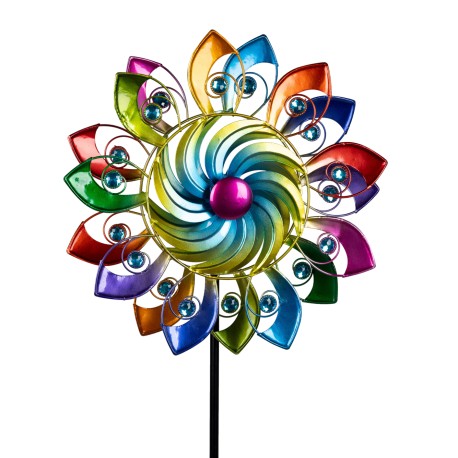 Windrad bunt drehende Räder 30 cm