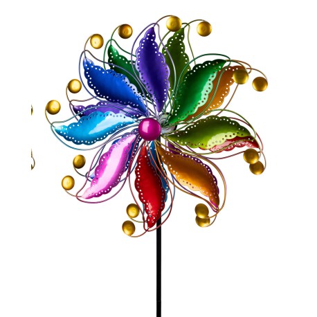 Windrad bunt drehende Räder 34 cm