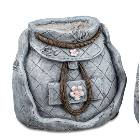 Pflanztopf aus Kunststein in Form einer Tasche