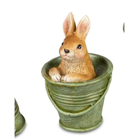 Hase braun am Eimer 8 cm