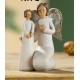 Engel Mutter und Kind kniend / stehend