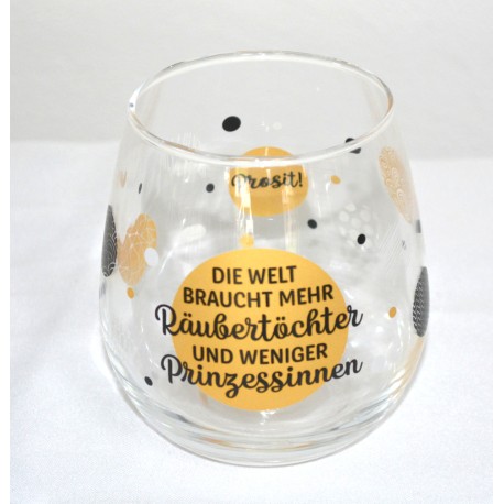 Glas mit Spruch "Räubertöchter"