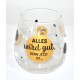 Glas mit Spruch "Alles wird gut..."
