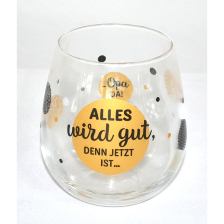 Glas mit Spruch "Alles wird gut..."