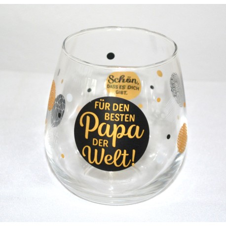 Glas mit Spruch "Banke Papa das du ..."