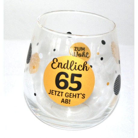 Glas mit Spruch "Auf die nächsten 40 Jahre  ..."