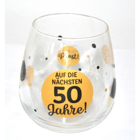 Glas mit Spruch "Auf die nächsten 30 Jahre  ..."