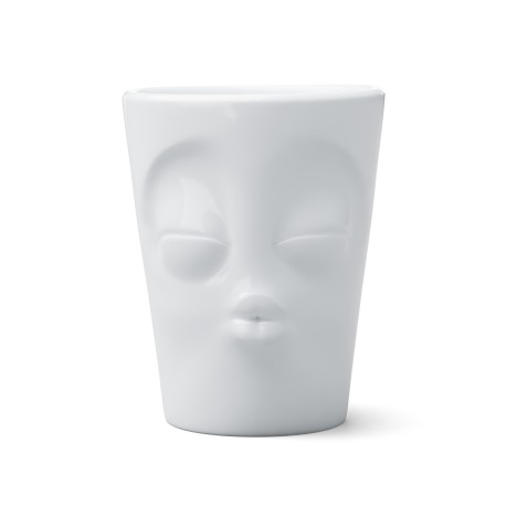 Henkeltasse weiß 350 ml mit Gesicht küssend