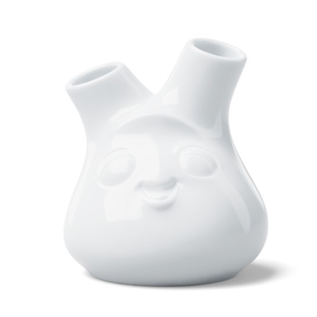 Vase weiß klein Kess (2 Öffnungen)