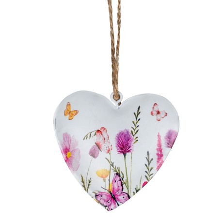 Hänger Herz mit bunten Blumen 7 cm