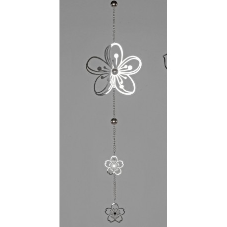 Hänger Blume Edelstahlmix silber 65 cm