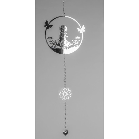 Hänger Mädchen Edelstahlmix silber 50 cm