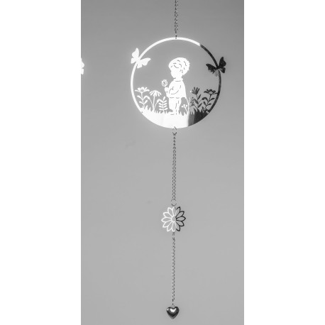 Hänger Mädchen Edelstahlmix silber 50 cm